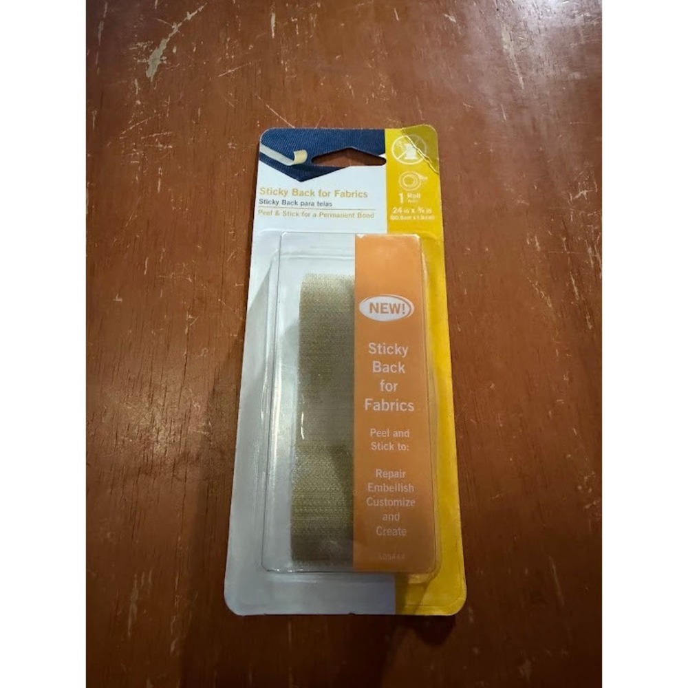 Velcro Brand Sticky Back Fabrics Permanent Tape No Sew Fastener Beige 24x3/4in